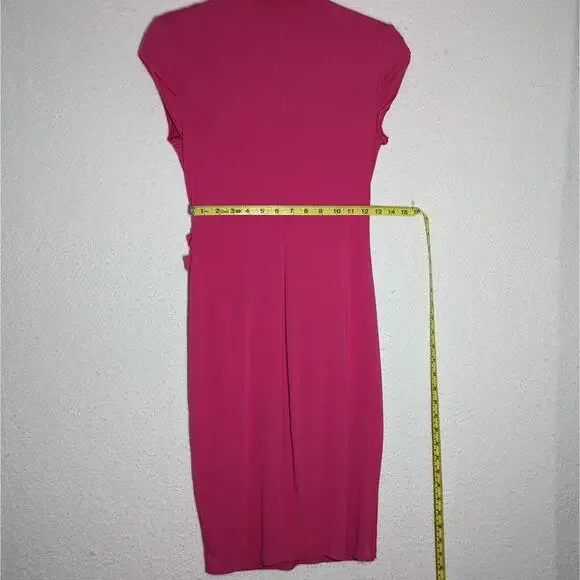 Vtg Cache Bodycon Dress Womens Sz Medium Hot Pink Barbiecore Stretch USA Rare - Picture 7 of 9